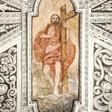 Deckenmedaillon Chirstus mit Kreuz